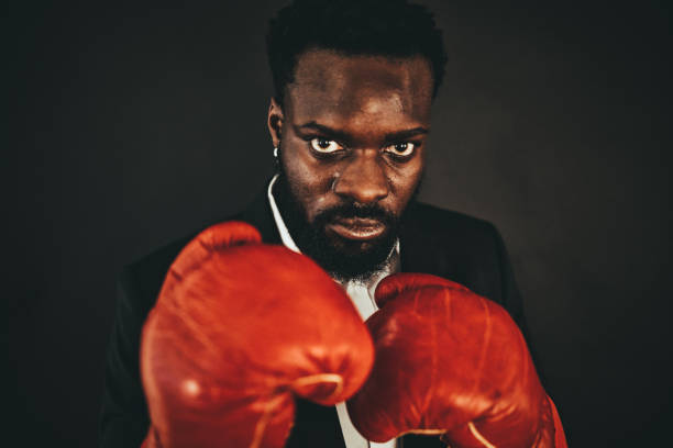 leader, fighter, businessman, dark, art, boxing, close up, portrait,