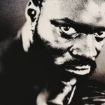 portrait of a black boxer.