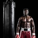 boxer beside punching bag